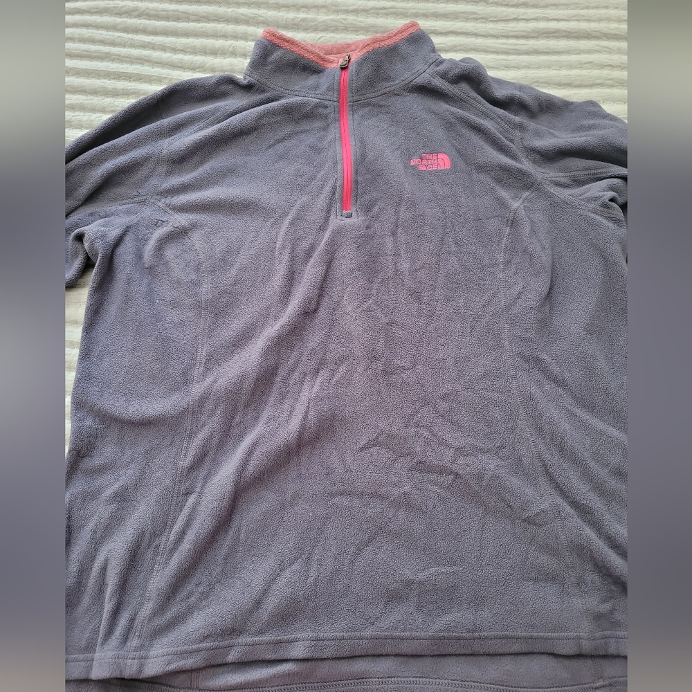 North Face longsleeved sweater grey with pink lining